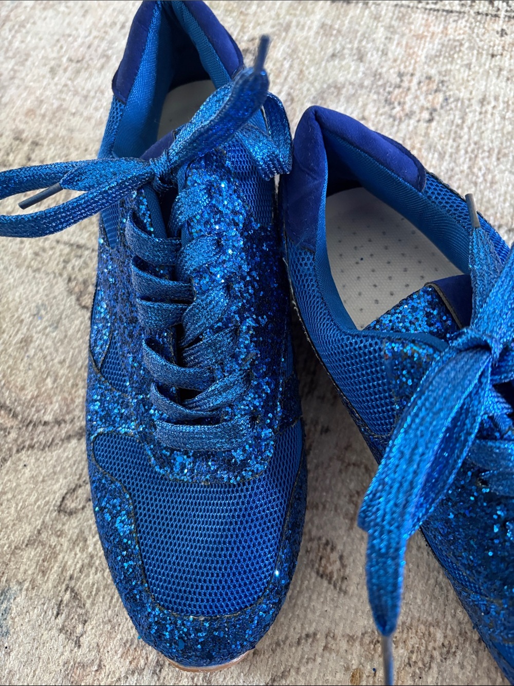 Brand New Glitter Athletic Sneakers in Bright Blue - Picture 2 of 5